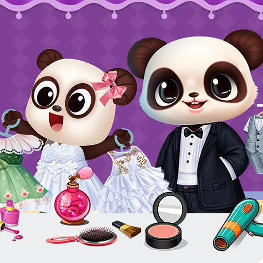 Cuento de boda tropical de panda
